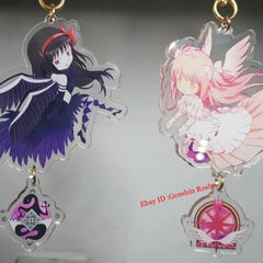2PC Anime Puella Magi Madoka Magica Acrylic Keychain Decor Backpack Pendant Gift 07FC0E-D4 - KOEEK