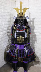Japanese Wearable Armor Outfit Samurai Toyotomi Big Horns Black Helmet Costume 07FC0E-D4 - KOEEK