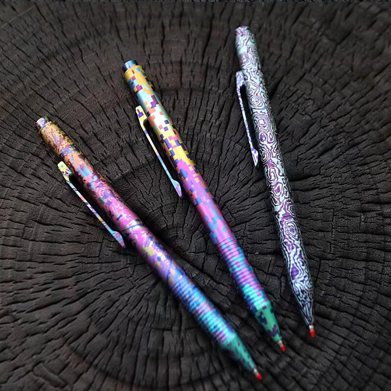 Titanium Alloy Ball Pen Working Office Pen EDC Ballpoint Signature Gel Tool Pen 07FC0E-D4 - KOEEK