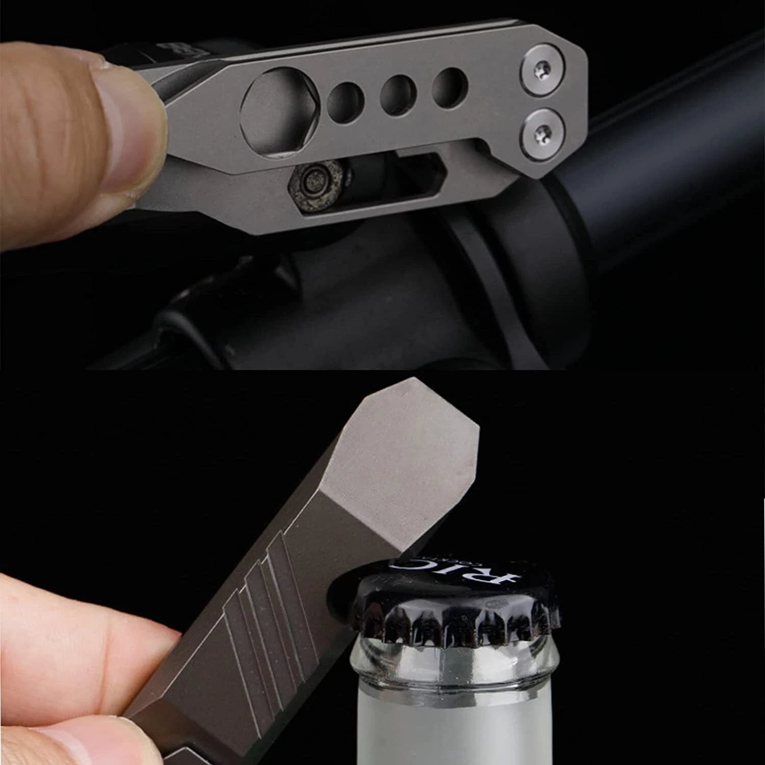 Titanium Crowbar Pry Bar Screwdriver Bottle Opener Multi Tool EDC Outdoor Wrench 07FC0E-D4 - KOEEK