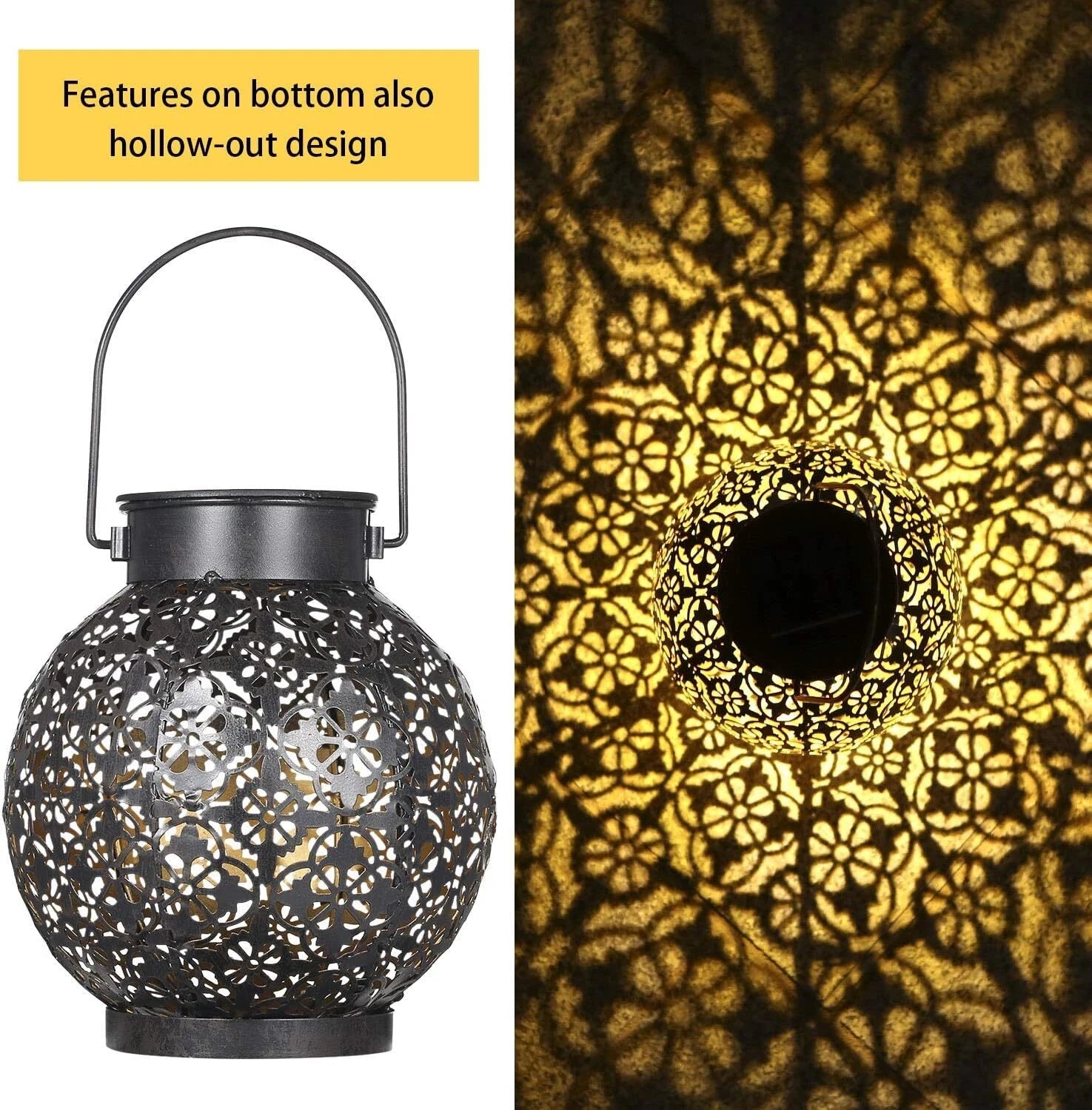 Solar Lanterns Outdoor Hanging Solar Lights Decorative Garden Lights (2 Pack) 07FC0E-D4 - KOEEK