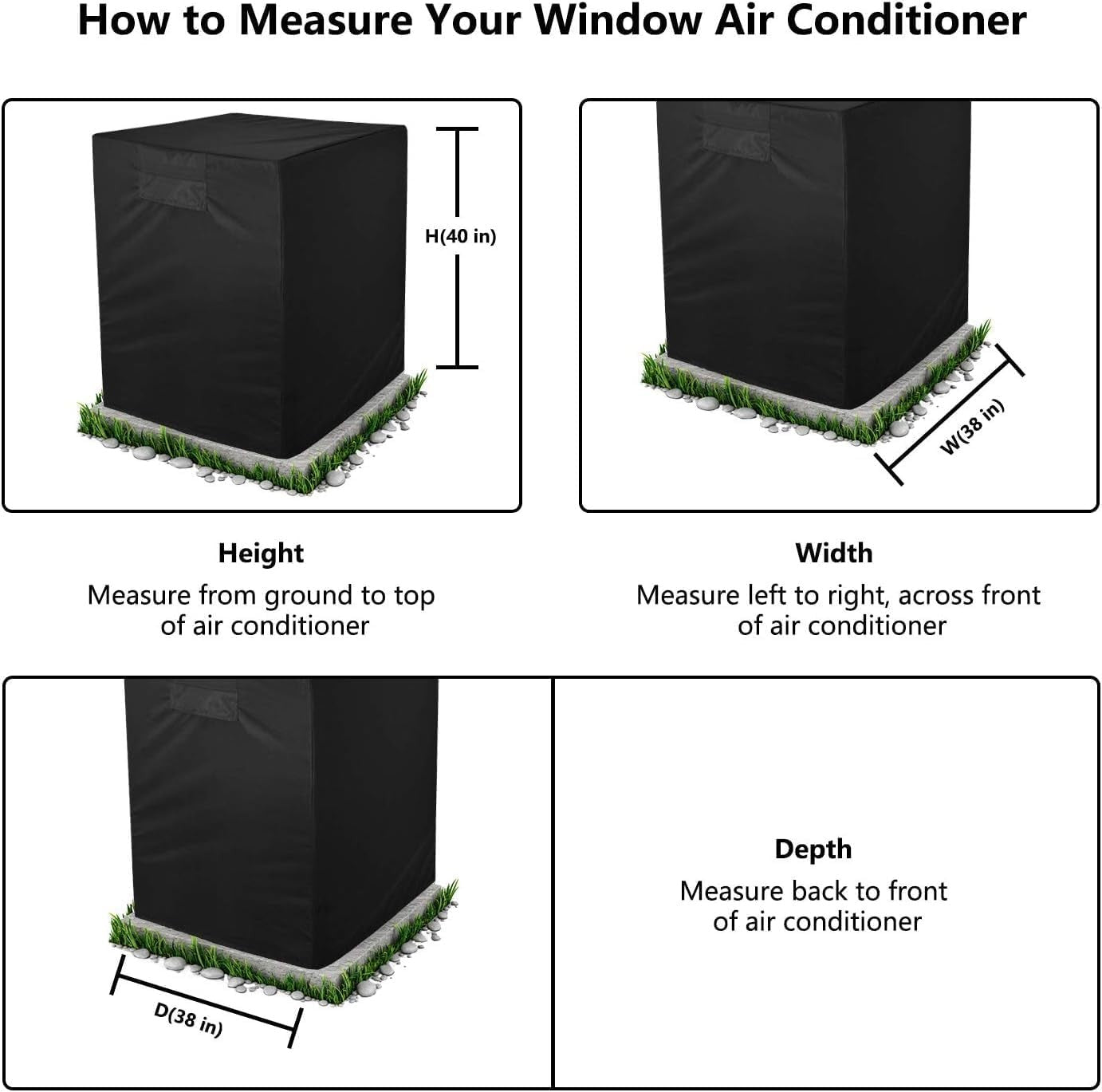 new Aozzy Central Air Conditioner Covers for Outside Units 36x36x39 inchs, Black AOZZY - KOEEK