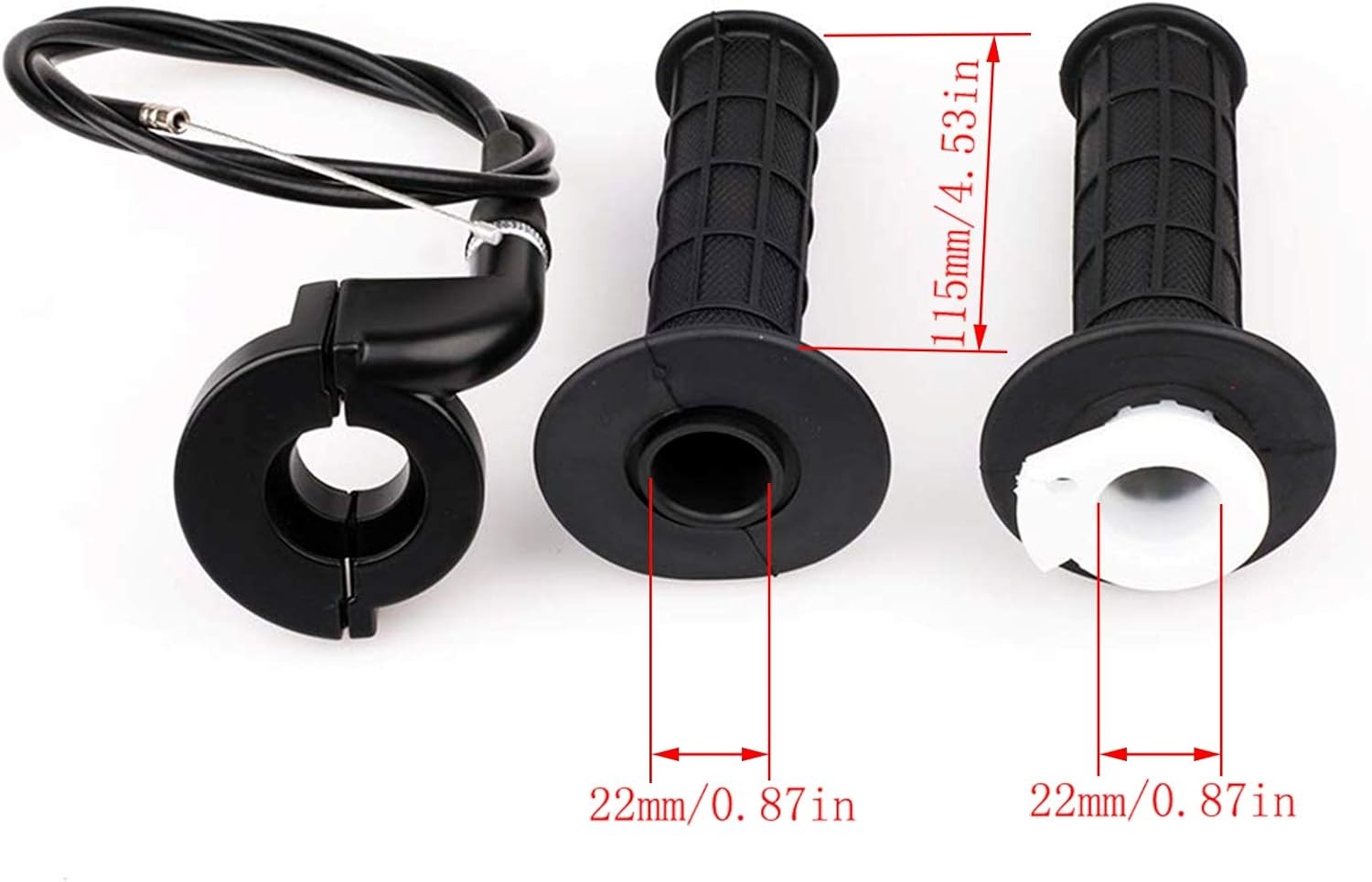 new LIYYOO Throttle Cable Kit, Handle,Right Brake Lever and Left Black