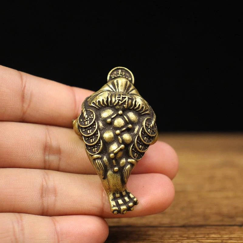 5.5cm Chinese Retro Brass Ornament Fortune Household Decoration Handicraft 07FC0E-D4 - KOEEK