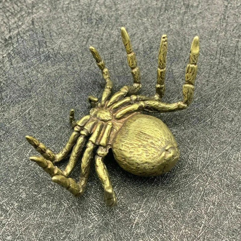 6.5cm Exquisitely Chinese Brass Spider Hand-carved Tea Pet Home Decoration 07FC0E-D4 - KOEEK