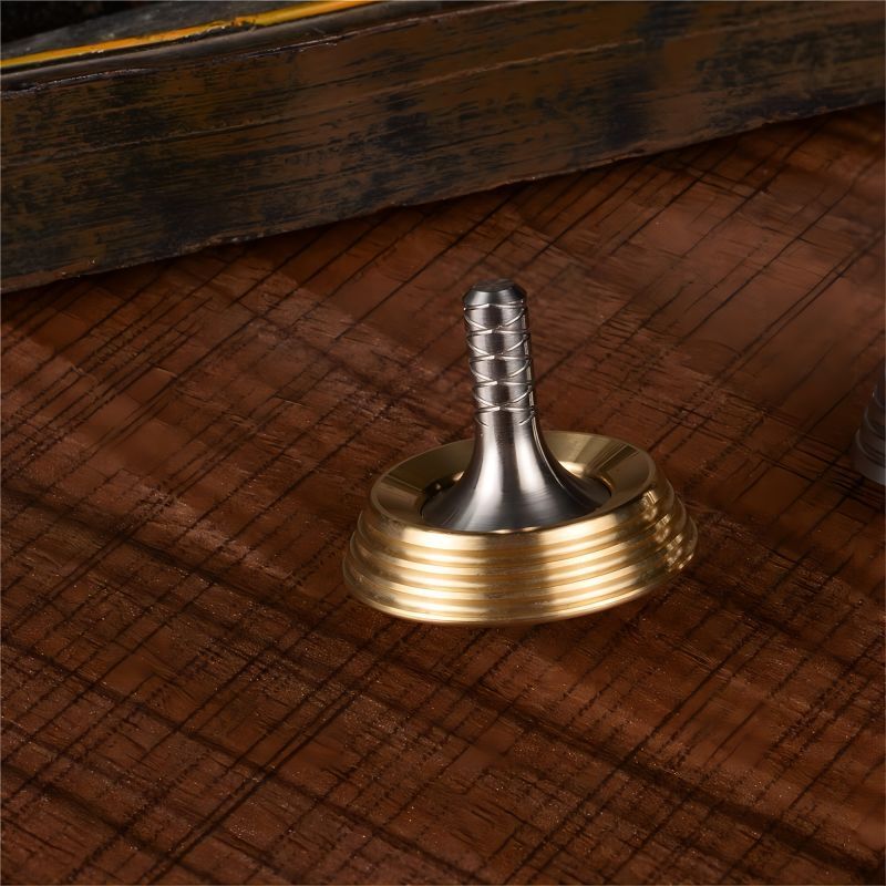 Stainless Steel Brass Spinning Top Desktop Gyro Gyroscope EDC Fidget Toy Gift 07FC0E-D4 - KOEEK