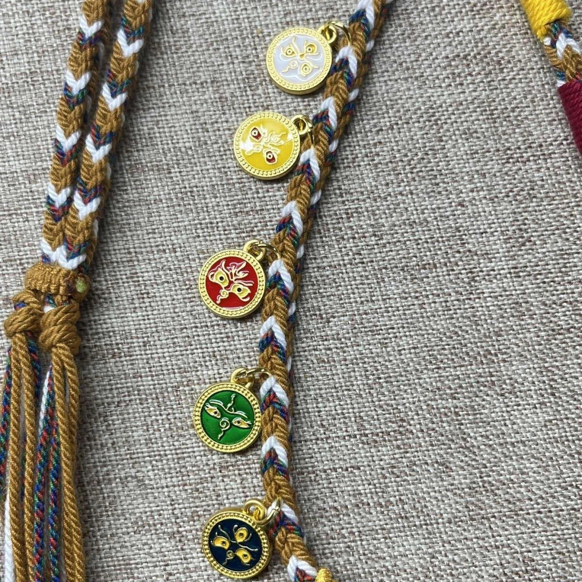 Tibetan Handmade Pendant Cord Necklace for Buddha Dzi Amulet Thangka Jewelry 07FC0E-D4 - KOEEK