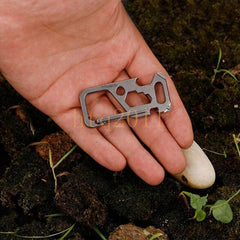 TC4 Titanium Alloy Car Keychain Outdoor Carabiner Bottle Opener EDC Multi-Tools 07FC0E-D4 - KOEEK