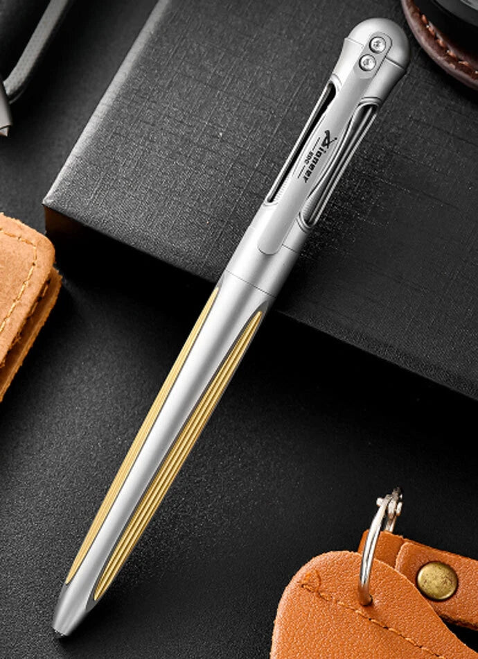 Practical Titanium Pocket Ballpoint Pen Signaturing Working Outdoor EDC Pen 07FC0E-D4 - KOEEK