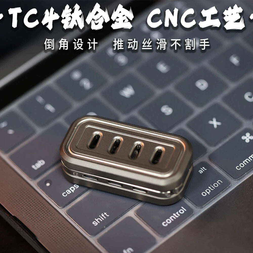 EDC Titanium Alloy Push Slider Mechanical Intensive Toy Decompression Tools Gift 07FC0E-D4 - KOEEK