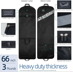 66” Extra Long Gown Garment Bag, Tri-Fold Gown Garment Bag, Storage Hanging Bag 07FC0E-D4 - KOEEK