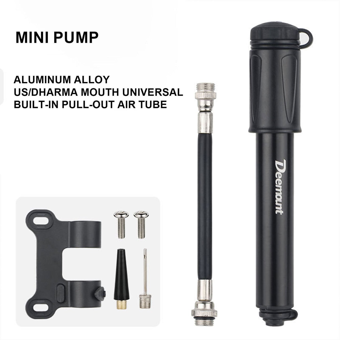 new Bike Pump Portable 100 Psi Aluminum Alloy Bike Air Pump Portable Mini Bike Pump koeek - KOEEK