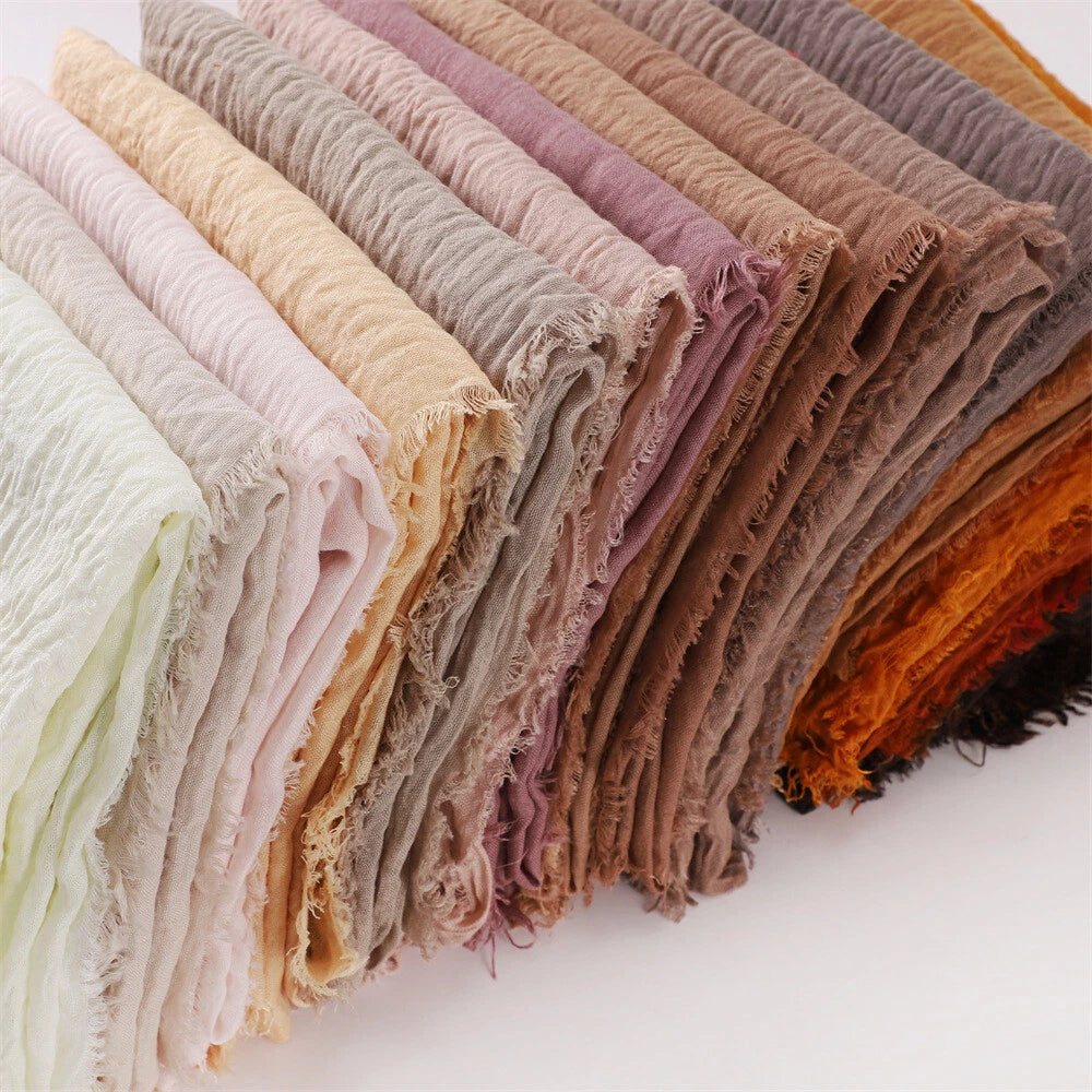 Women's Hijabs Scarf Solid Cotton Blend Breathable Muslim Scarf Shawls and Wraps 07FC0E-D4 - KOEEK