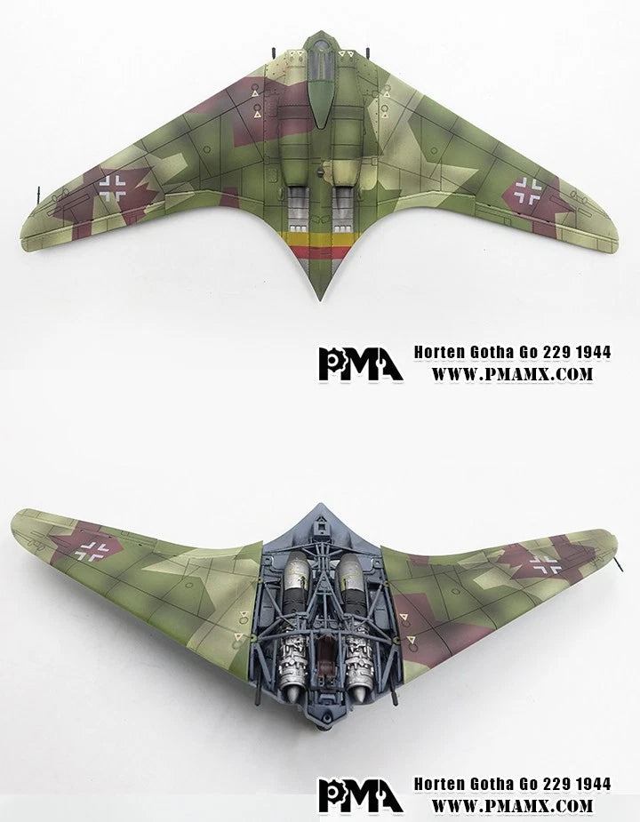 1/72 Scale WWII German Horten Gotha Go 229 1944 Fighter-bomber Metal Model 07FC0E-D4 - KOEEK