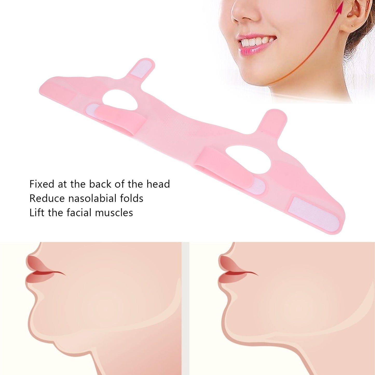 new Facial Slimming Strap Silicone Soft Elastic Double Chin Reducer V Line Face ABE koeek - KOEEK