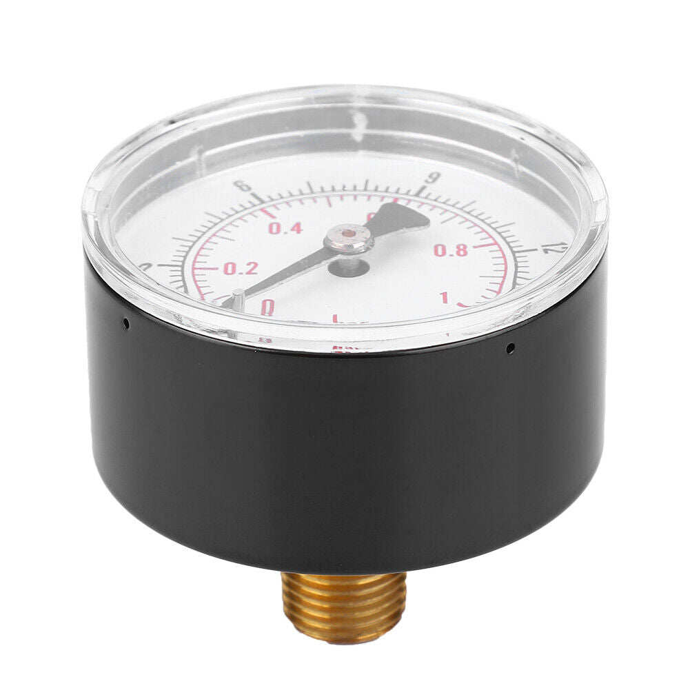 new Pressure Gauge 50mm 1/4BSPT Back Connection For Air Water Oil Gas 0-15PSI 0-1Bar koeek - KOEEK