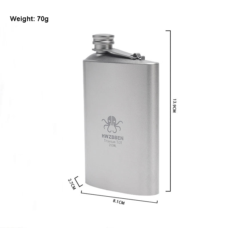 200ML Titanium Water Wine Coffee Tea Bottles Flasks Cans Portable Camping EDC 07FC0E-D4 - KOEEK