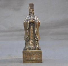 9" Collect Chinese Bronze Yu Huang Da Di The Jade Emperor God Statue 07FC0E-D4 - KOEEK