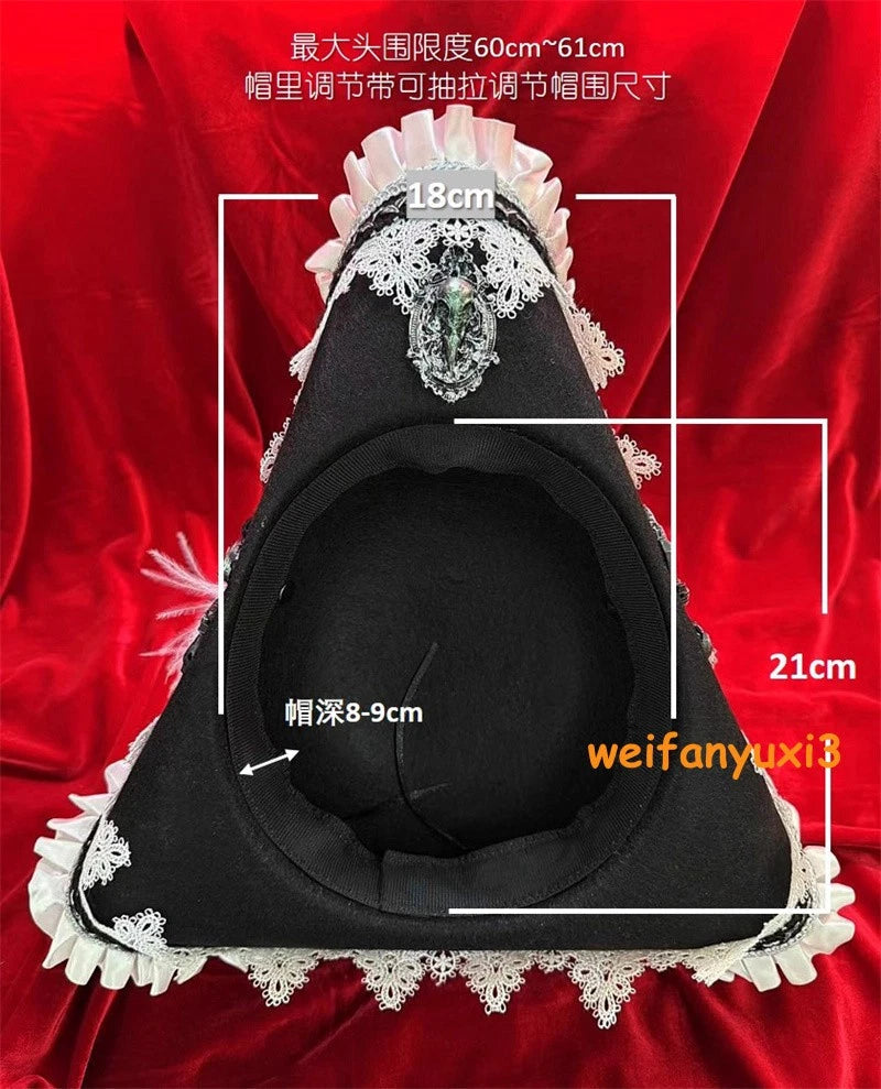 Pirates of the Caribbean Gothic Retro Lace Headgear Cosplay Adjustable Hat Prop 07FC0E-D4 - KOEEK
