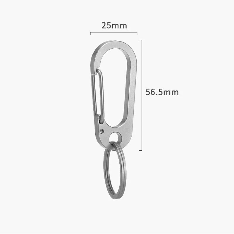 Titanium Alloy Keychain Carabiner Portable Waist Hang Buckle with Key Ring EDC 07FC0E-D4 - KOEEK
