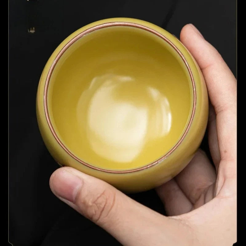 120ml Ceramic Ru Kiln Tea Drinking Cup Crackle Glaze Master Cup Kung Fu Tea Set 07FC0E-D4 - KOEEK