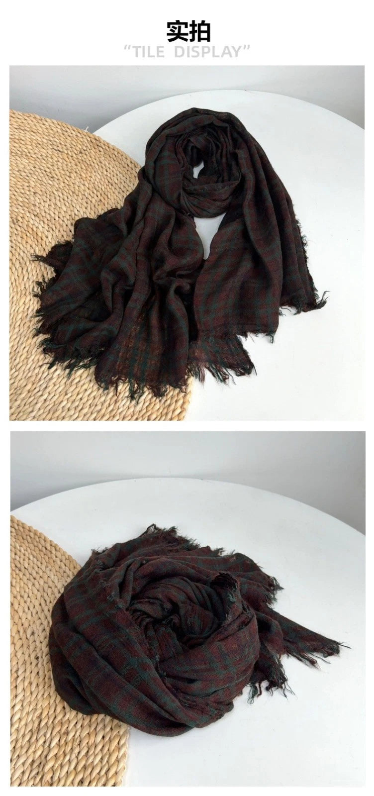 Mens soft Acrylic Wool Winter Scarf Red plaid Unisex Winter Autumn Neckerchief 07FC0E-D4 - KOEEK