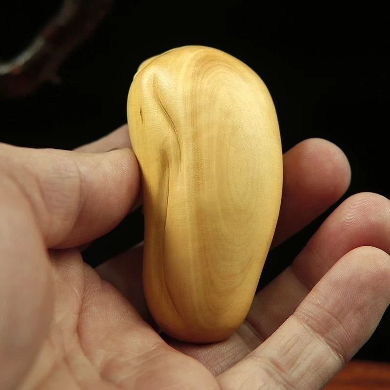 Boxwood Carved Hand Piece Wooden Figurine Craft Gift Chinese Style Prosperity 07FC0E-D4 - KOEEK