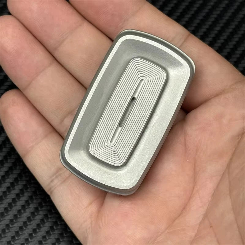 Silver Simple EDC Fidget Toys Stainless Steel Mechanical Push Fidget Slider 07FC0E-D4 - KOEEK