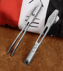 Mini Titanium Alloy Keychain Tweezers Pry Bar EDC Portable Outdoor Clamping Tool 07FC0E-D4 - KOEEK