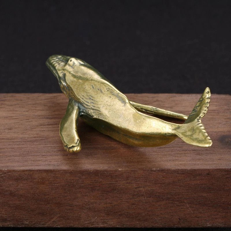 Pure Copper Whale Ornament Tea Pet Decoration 07FC0E-D4 - KOEEK