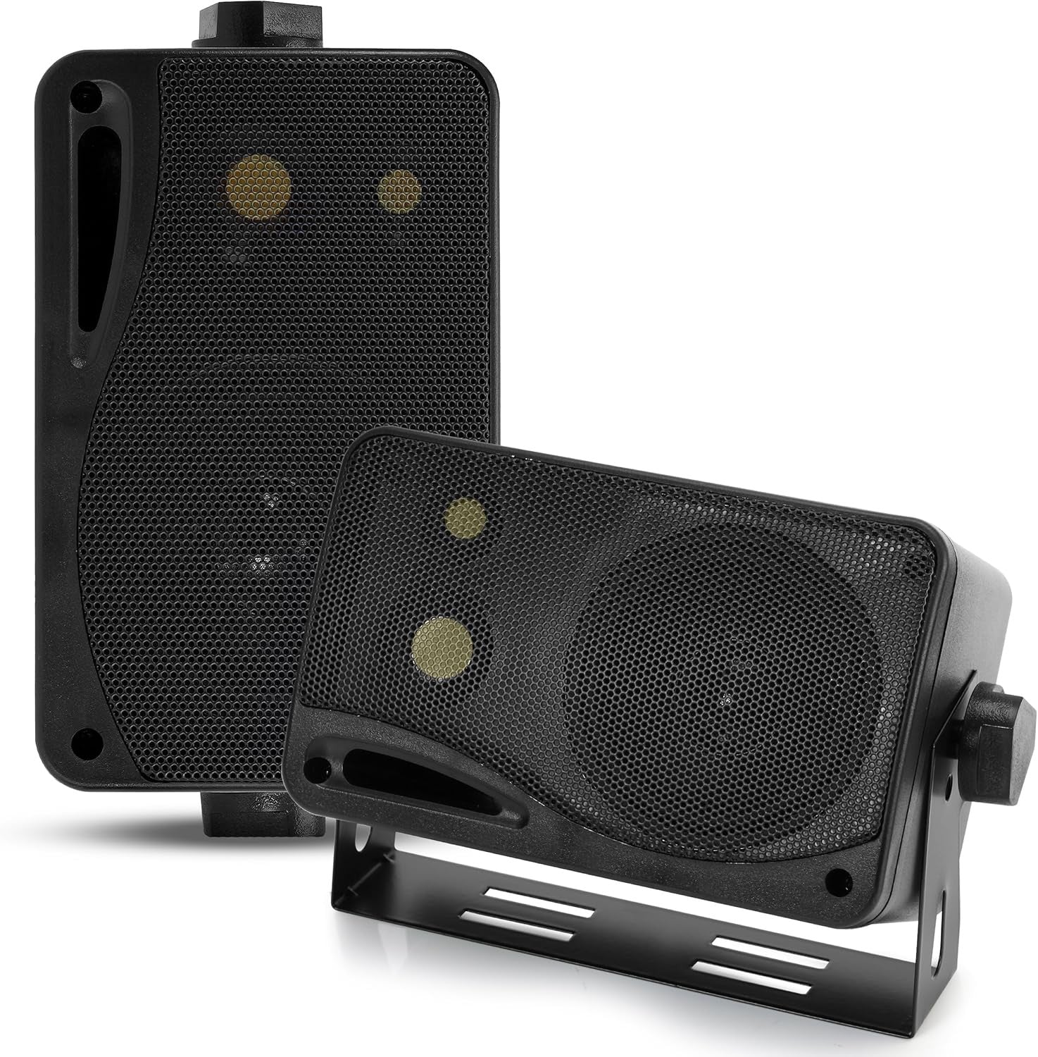 new Pyramid 3-Way Indoor Outdoor Speaker System - 3.5 Inch 200W Pair of Mini Box...