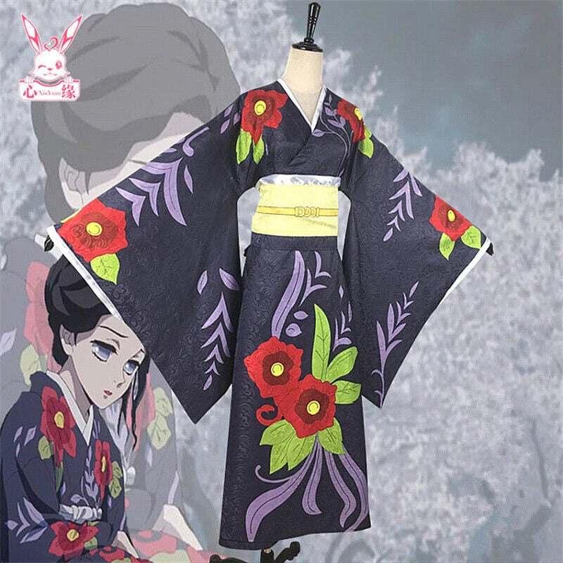 Demon Slayer Tamayo Women Girl Anime Cosplay Costume Kimono Cloak Suit Halloween 07FC0E-D4 - KOEEK