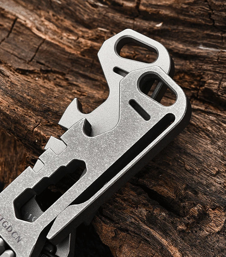 Titanium Crowbar Pry Bar Wrench Spanner Bottle Opener clip Quality EDC Tool 07FC0E-D4 - KOEEK