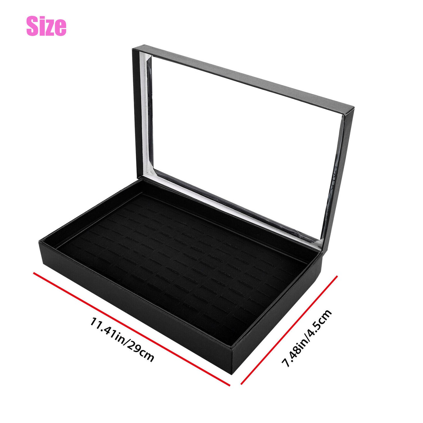 100 Slots Jewelry Ring Display Organizer Case Tray Holder Earring Storage Box