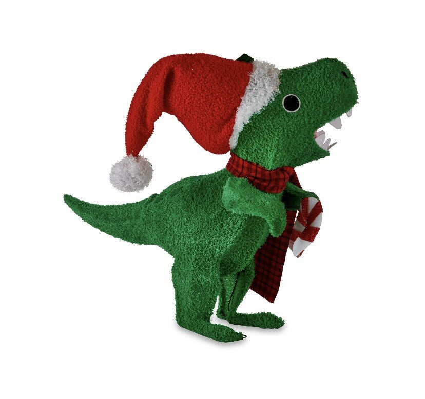 Light-Up Plush T-Rex Christmas Yard Decoration Holiday Time 34" Long 1.5" Tall HOLIDAY TIME - KOEEK