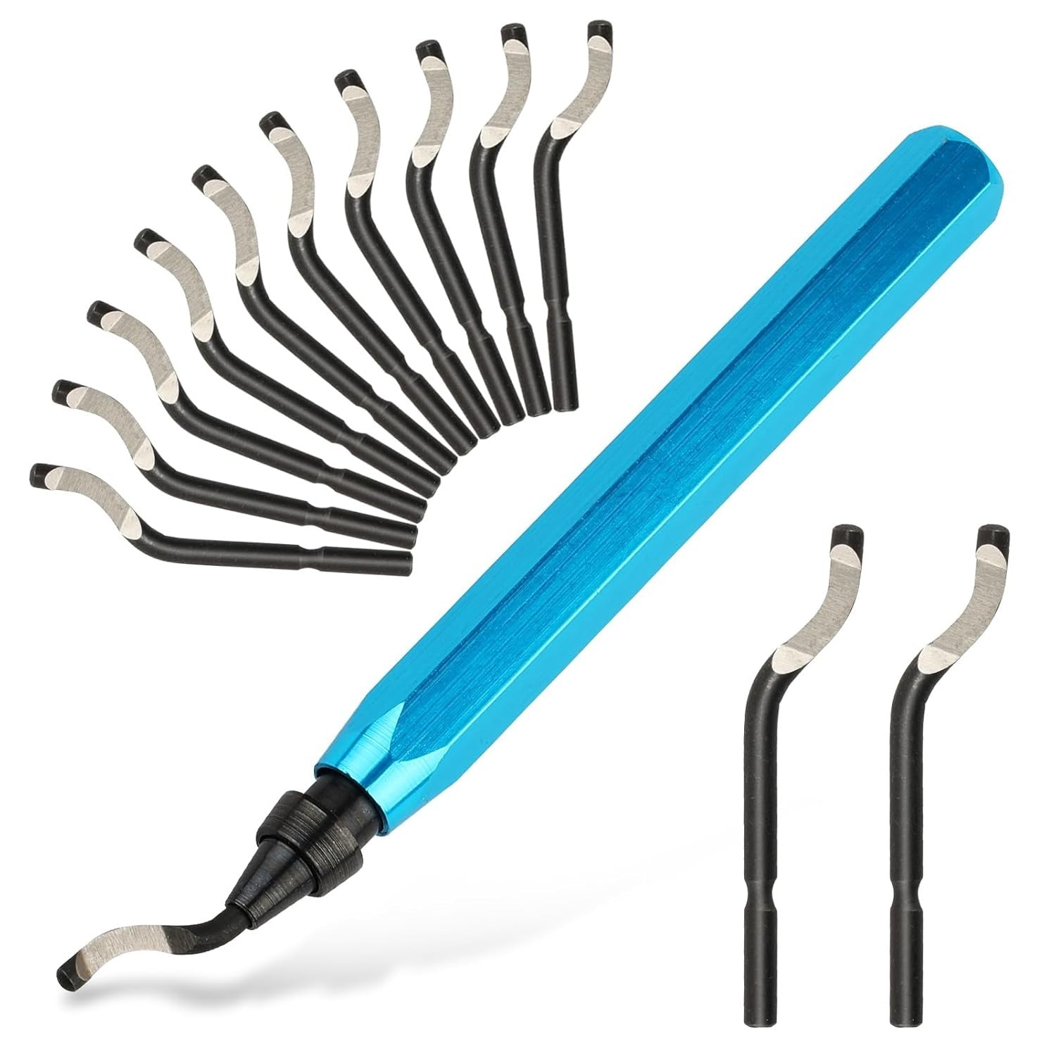 new Deburring Tool with 12 High Speed Steel Blades, 3D Blue