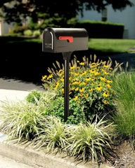 Mounted Mailbox and Floor Post Kit, Medium, Black 07FC0E-D4 - KOEEK