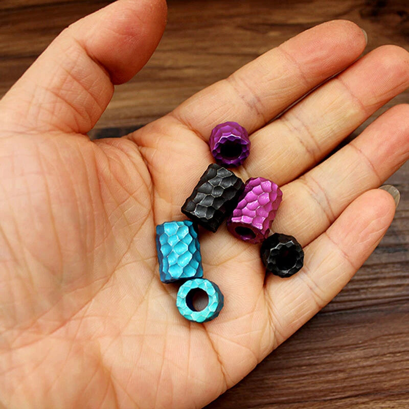Handmade Carving TC4 Bead Titanium Bead Knife Lanyard EDC Bead Pendant DIY Beads 07FC0E-D4 - KOEEK