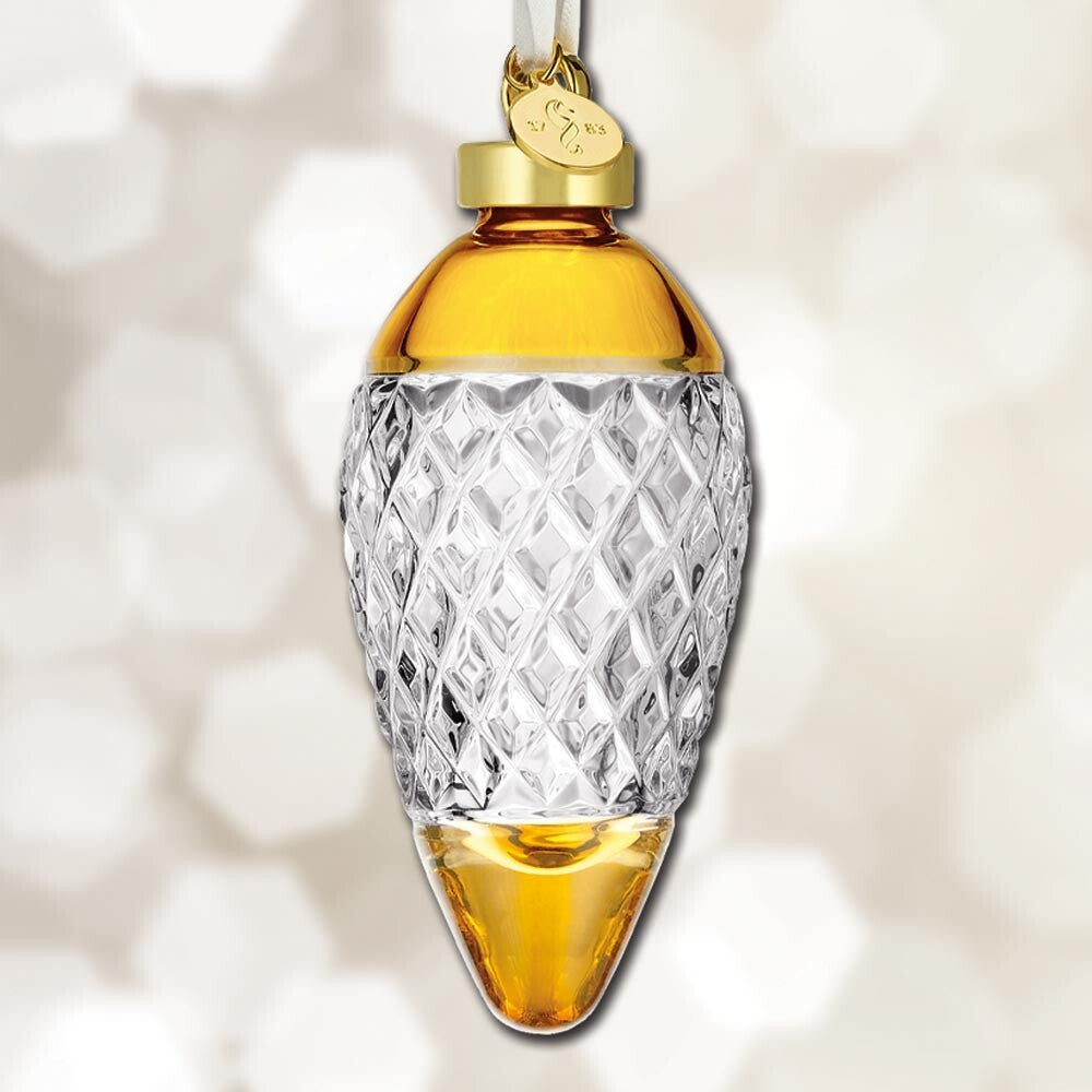 ** Waterford Crystal Amber Lismore Hope Drop Bauble Ornament #121299 WATERFORD - KOEEK