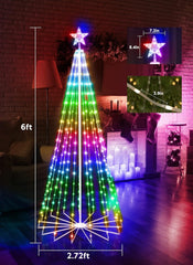 Brightown 6ft RGB LED Smart Christmas Cone Tree Light | App + Remote | 34 Modes BRIGHTOWN - KOEEK