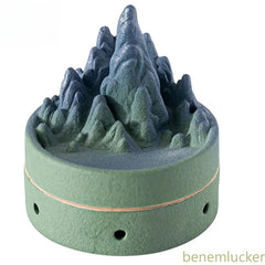 10.5cm Ceramic Handamde Qianli Jiangshan Incense Burner Zen Home Censer Ornament 07FC0E-D4 - KOEEK