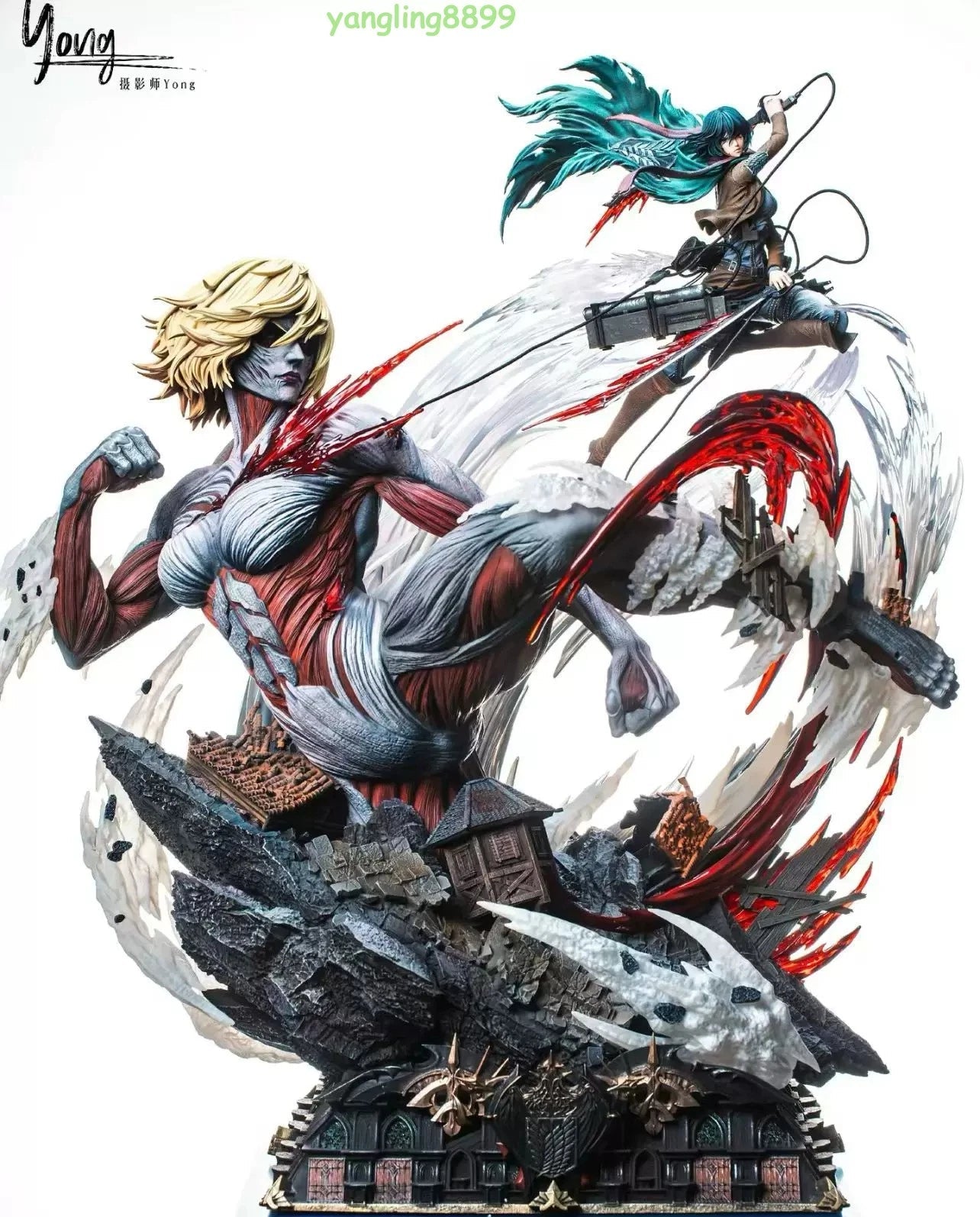 Recast Attack On Titan Mikasa Vs Annie 1/6th Ackerman Resin Model Collect 75cm H 07FC0E-D4 - KOEEK
