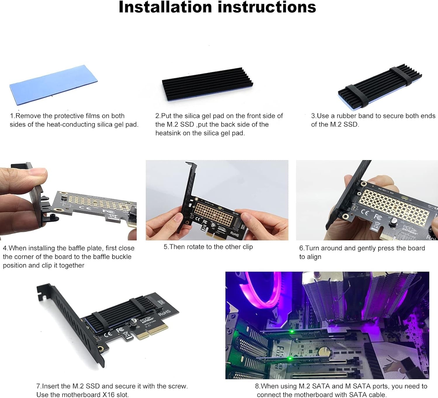 new M.2 NVME SSD to PCIe 3.0/4.0 x4 Adapter with Aluminum Heatsink Solution... 07FC0E-D4 - KOEEK