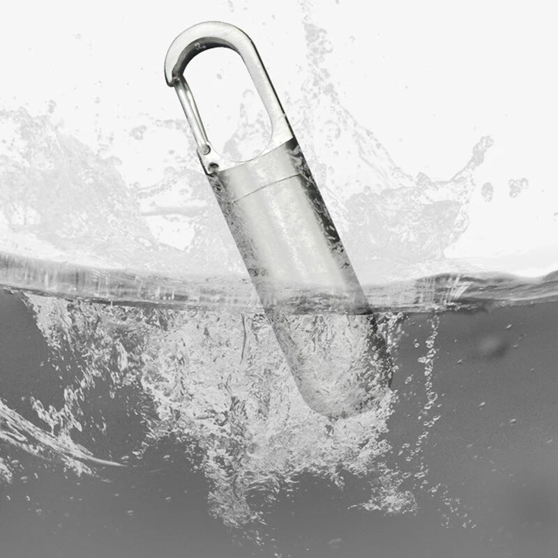 Creative Titanium Keychain Survival Waterproof Box Integrated medicine Pill Box 07FC0E-D4 - KOEEK