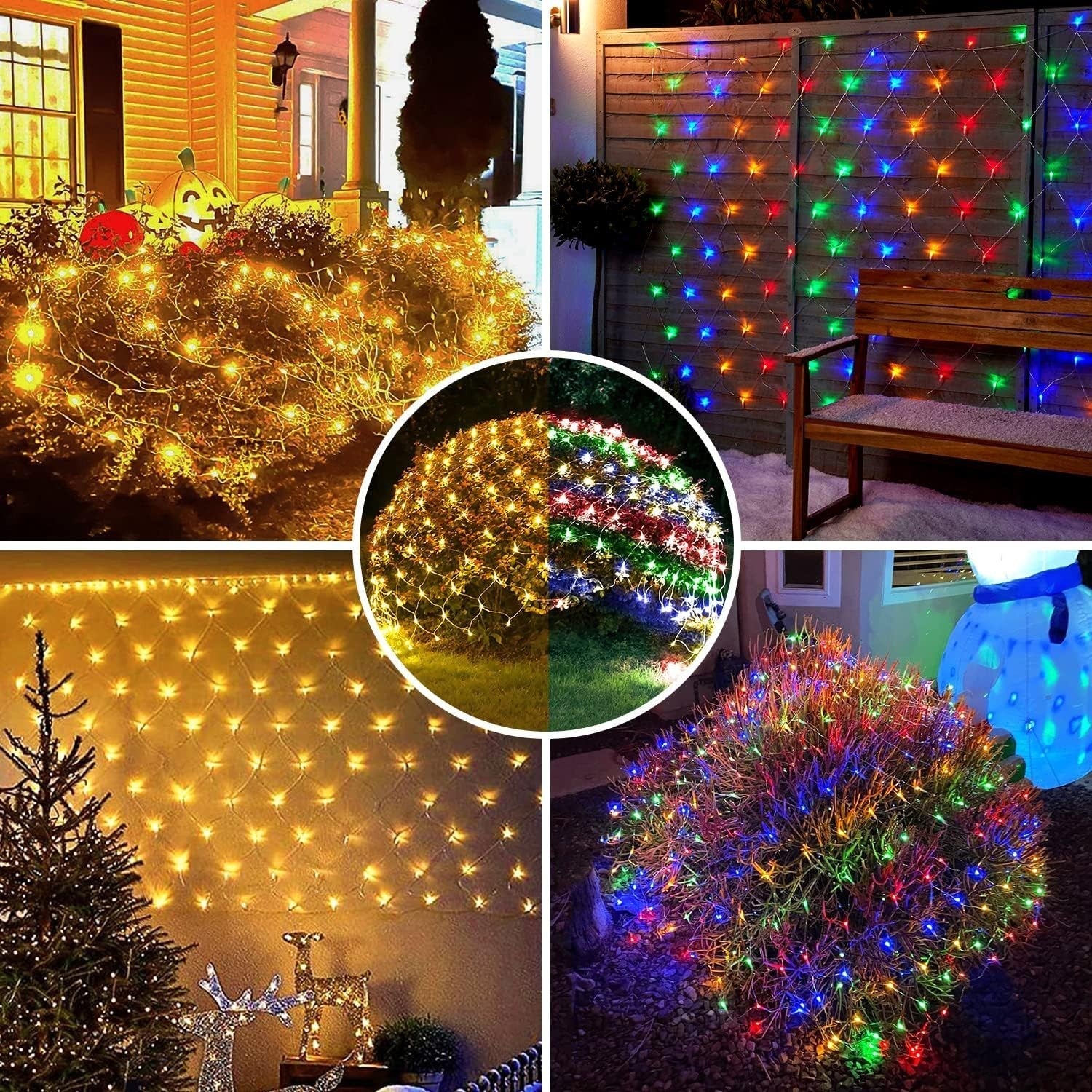 "Outdoor String Net Lights Mesh Fairy Christmas and Halloween Lights for Bushes 07FC0E-D4 - KOEEK