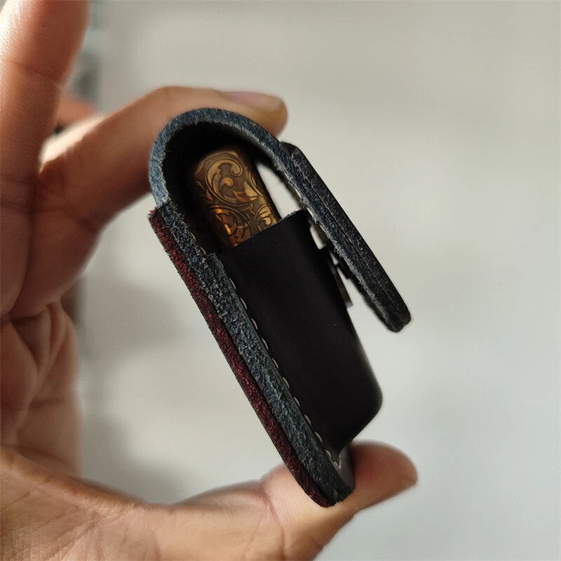 Leather Lighter Case Handmade Holster Belt Loop Clip Pouch Holder For Zippo 07FC0E-D4 - KOEEK
