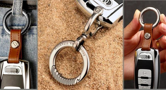 Titanium alloy capsule key ring 360 ° rotary Car Keychain Waist Hanging EDC Tool 07FC0E-D4 - KOEEK