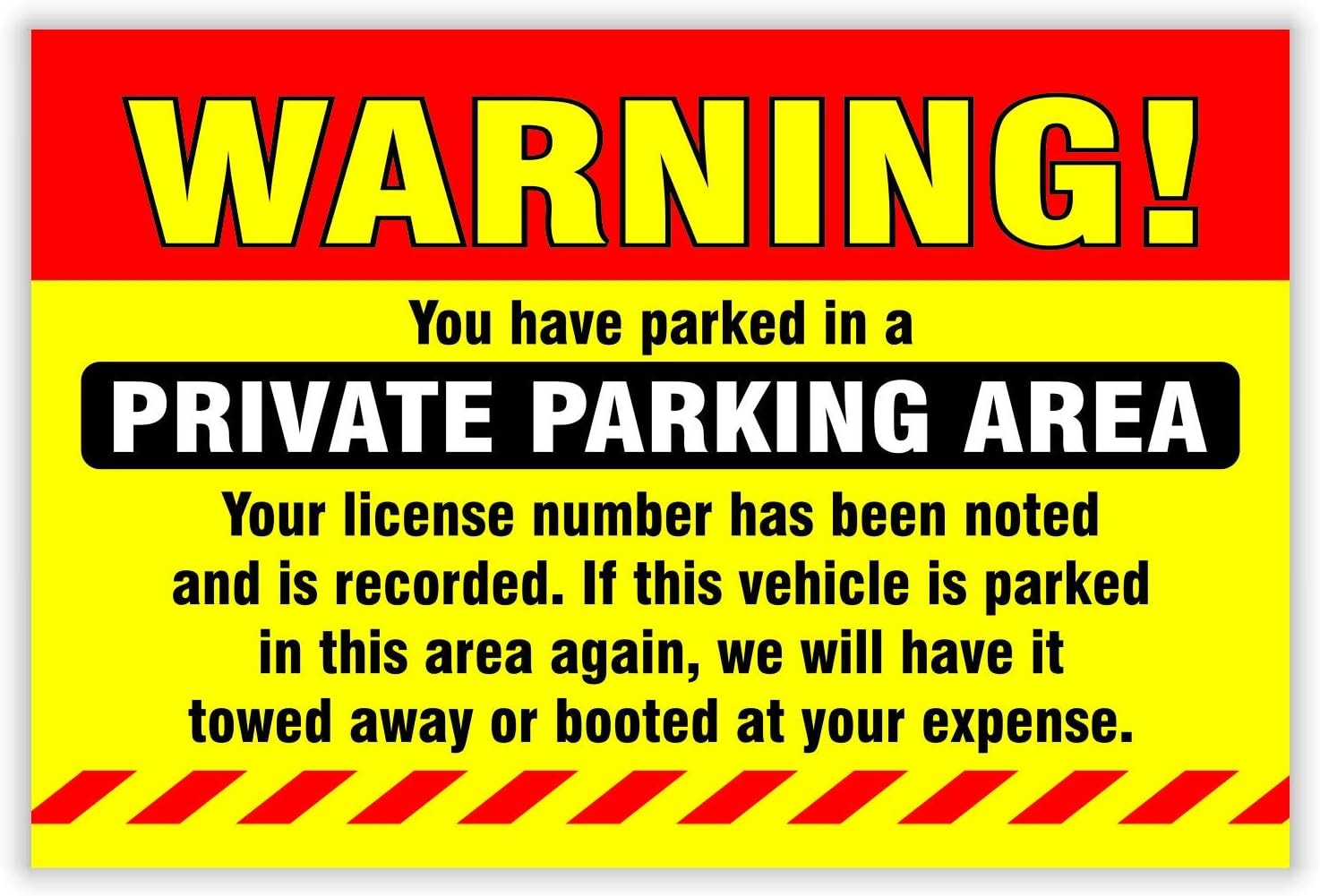 new Private Parking Stickers (Pack of 50) 6” x 9” Inch - Self Adhesive, Yellow 07FC0E-D4 - KOEEK