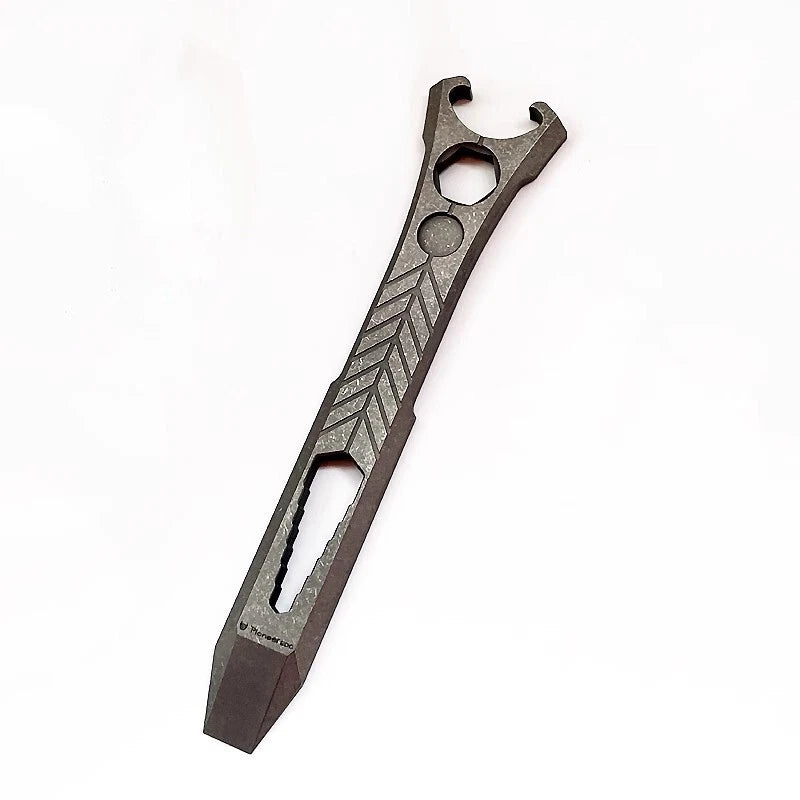 EDC Titanium Crowbar Pry Bar keychain Pendant Botter Opener Hexagonal Wrench Hot 07FC0E-D4 - KOEEK