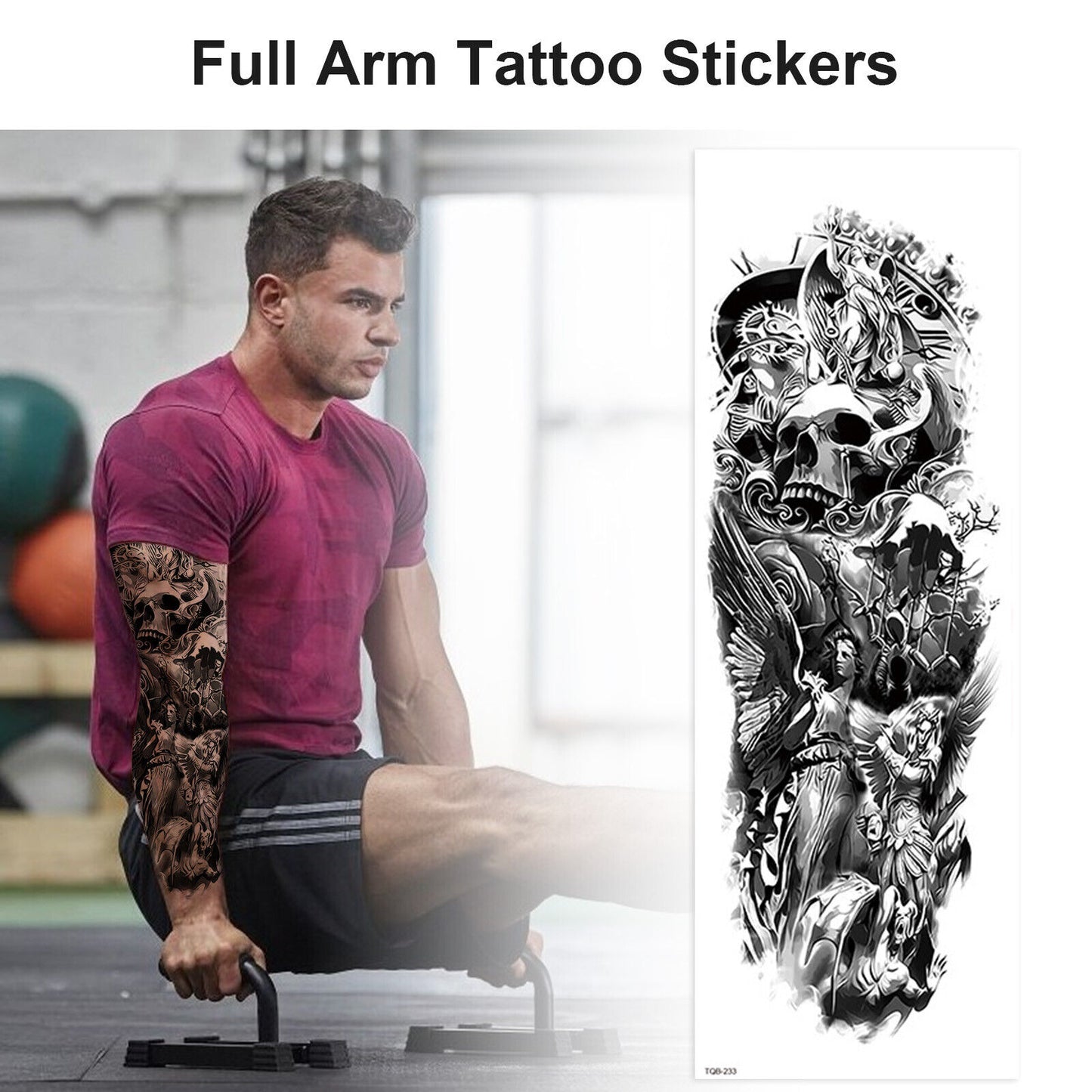 10PCS Large Full Arm 3D Temporary Waterproof Fake Tattoos Stickers Body Art Gift koeek - KOEEK